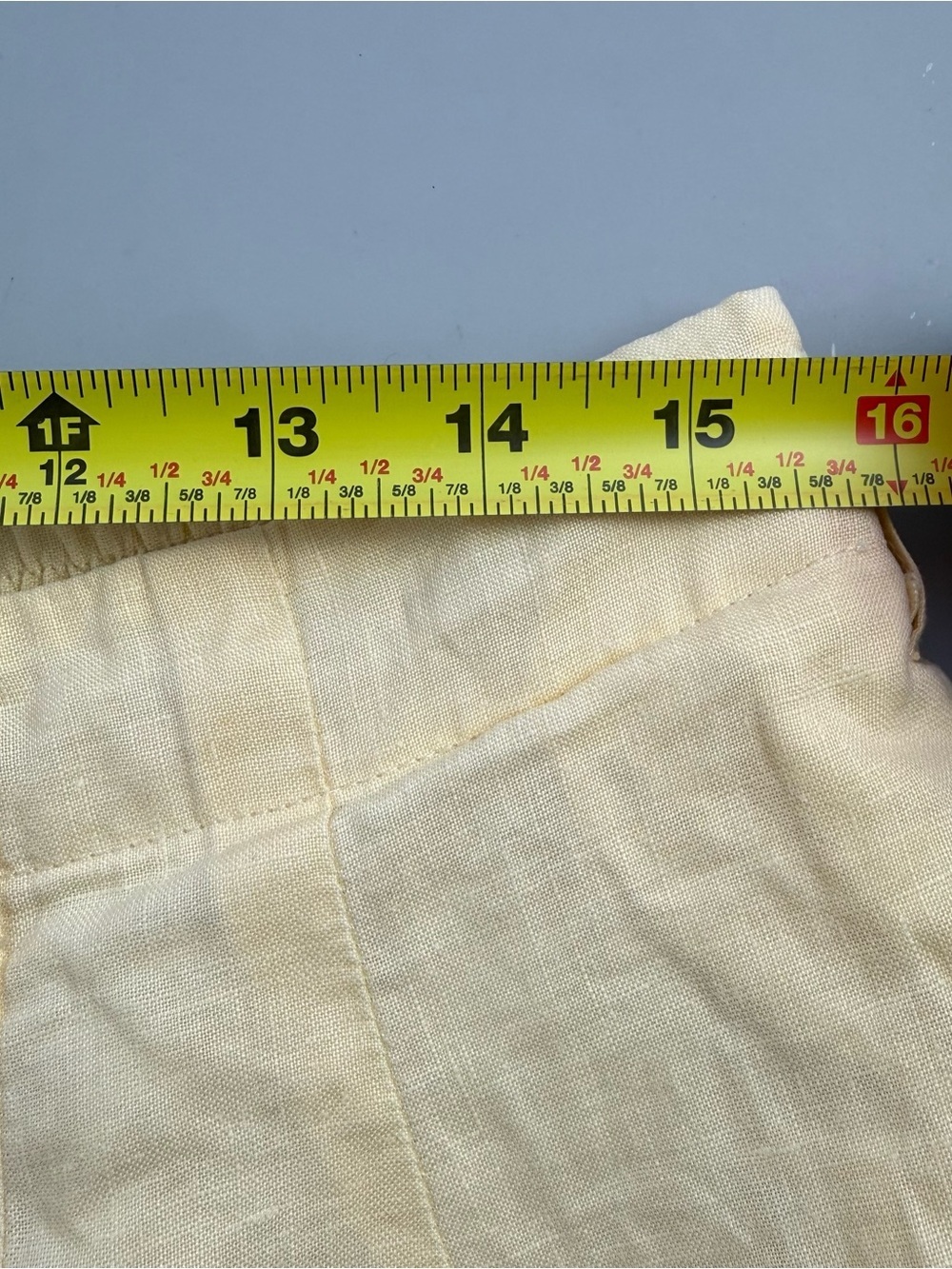 vtg 90s JSong Collection Butter Yellow Linen Tapered Ankle Pants 14 Minimalist - Picture 7 of 11